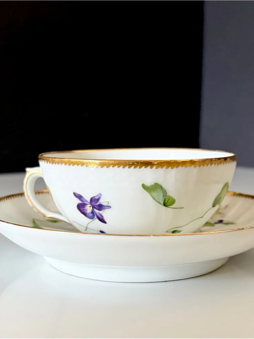 Antique Violet Cup & Saucer by Royal Copenhagen